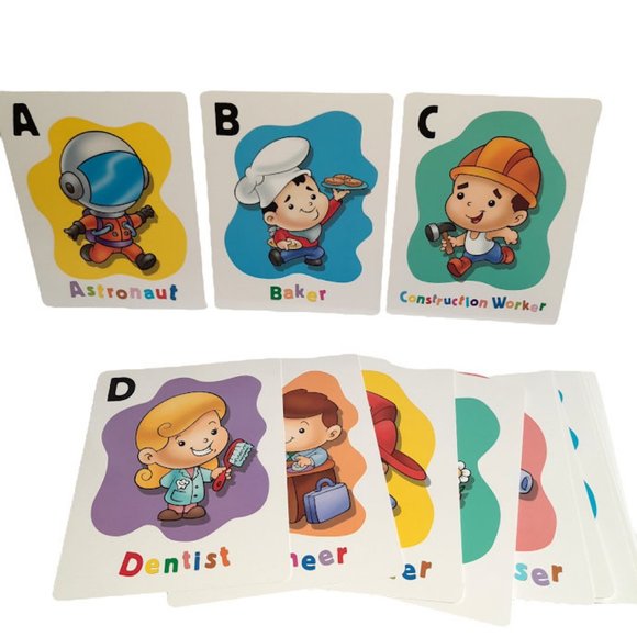 ALPHABET WHEN I GROW UP FLASH CARDS WALL ART 26 8" x 10" - Picture 2 of 6